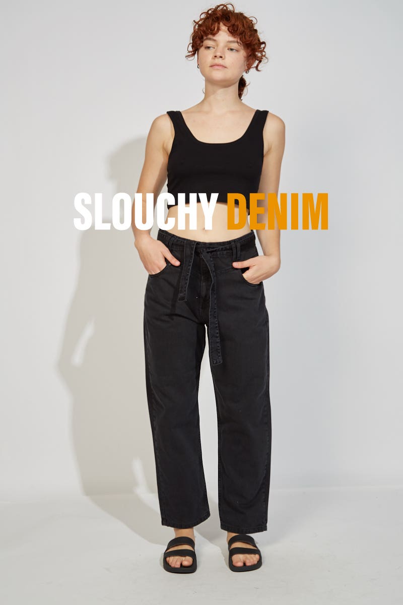 Jean slouchy on sale negro