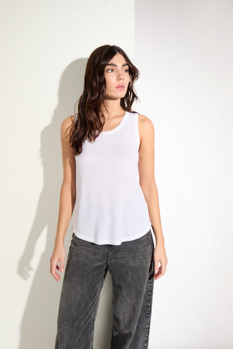 Musculosa Básica Waffle Blanco