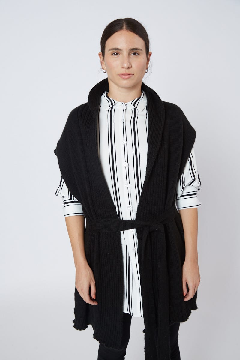 Camisa Rayada Blanco y Negro