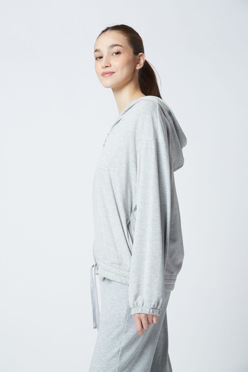 Campera con Capucha Gris Melange