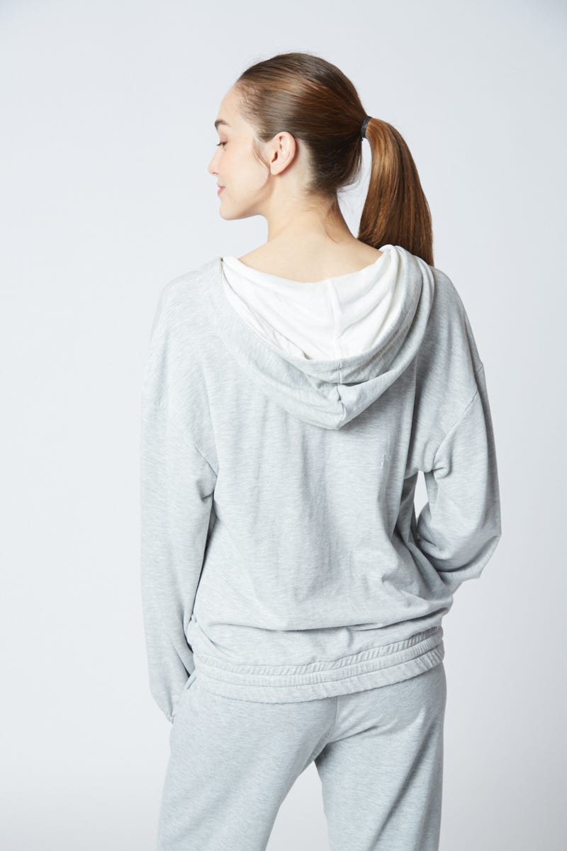 Campera con Capucha Gris Melange