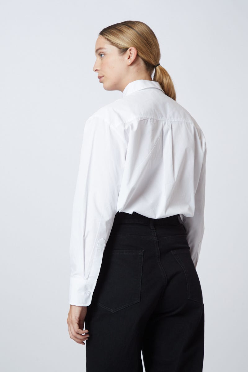 Camisa Blanca Broderie Floral 