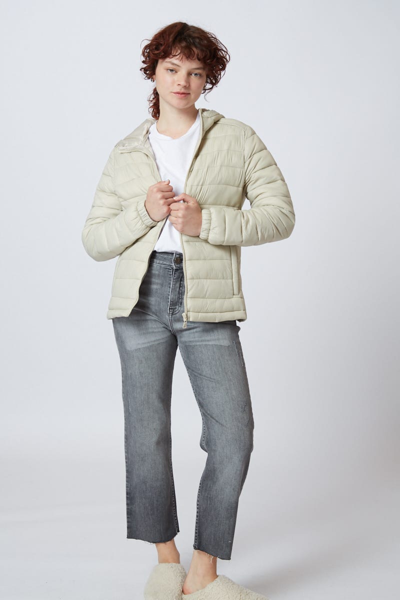 Campera Canelón con Capucha Cruda