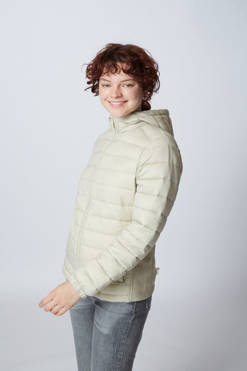 Campera Canelón con Capucha Cruda