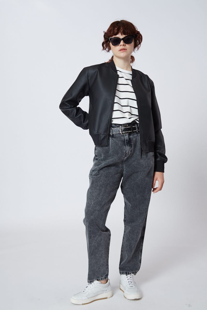 Campera Bomber Negra
