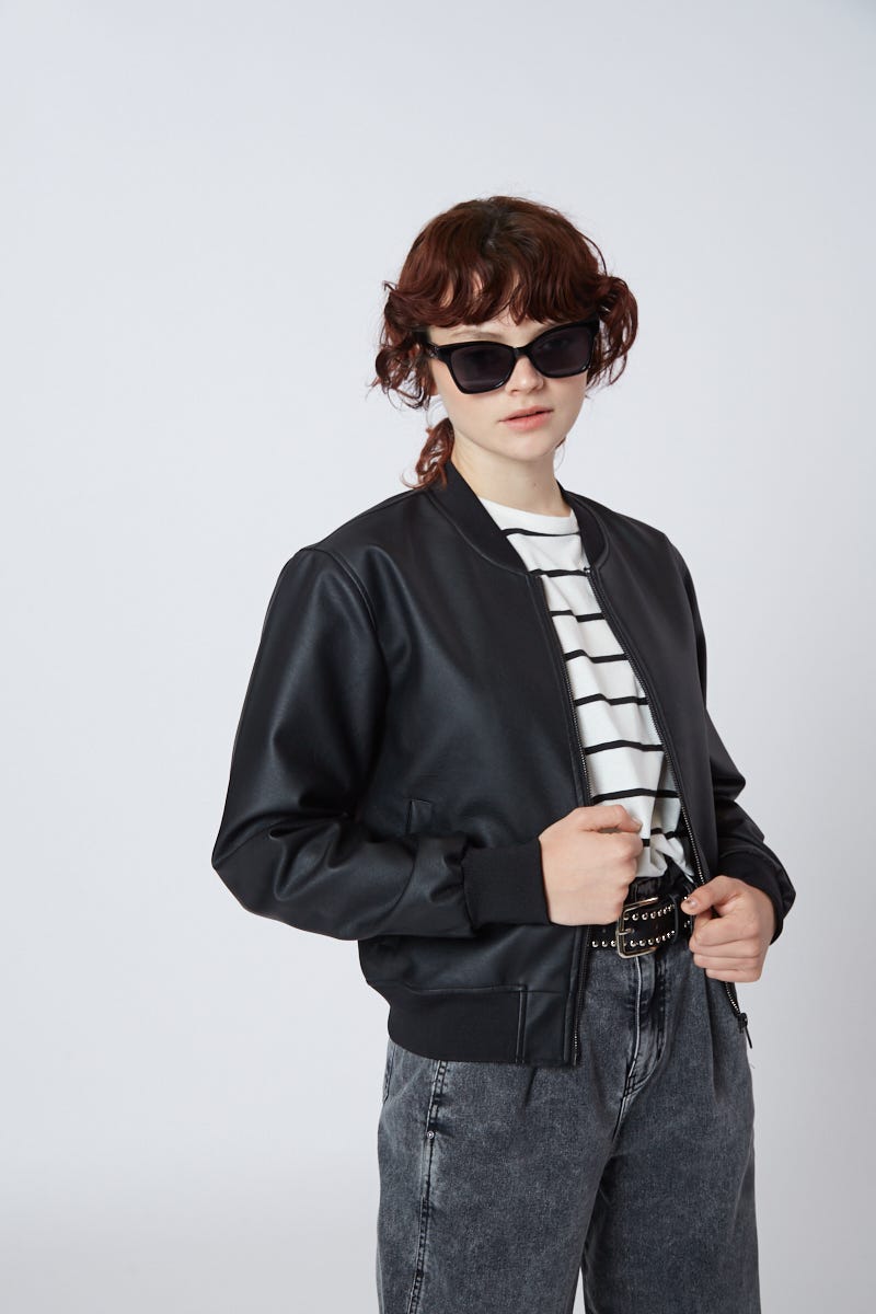 Campera Bomber Negra