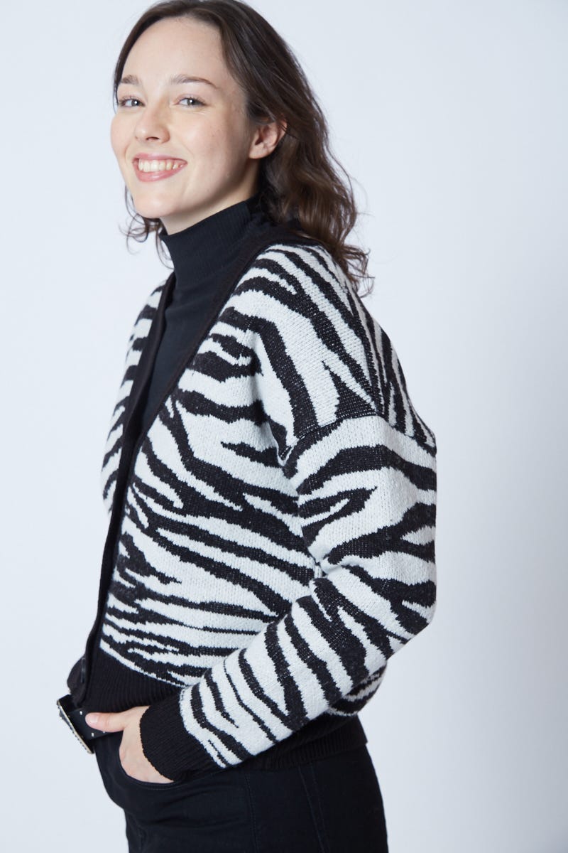 Cárdigan Animal Print Cebra