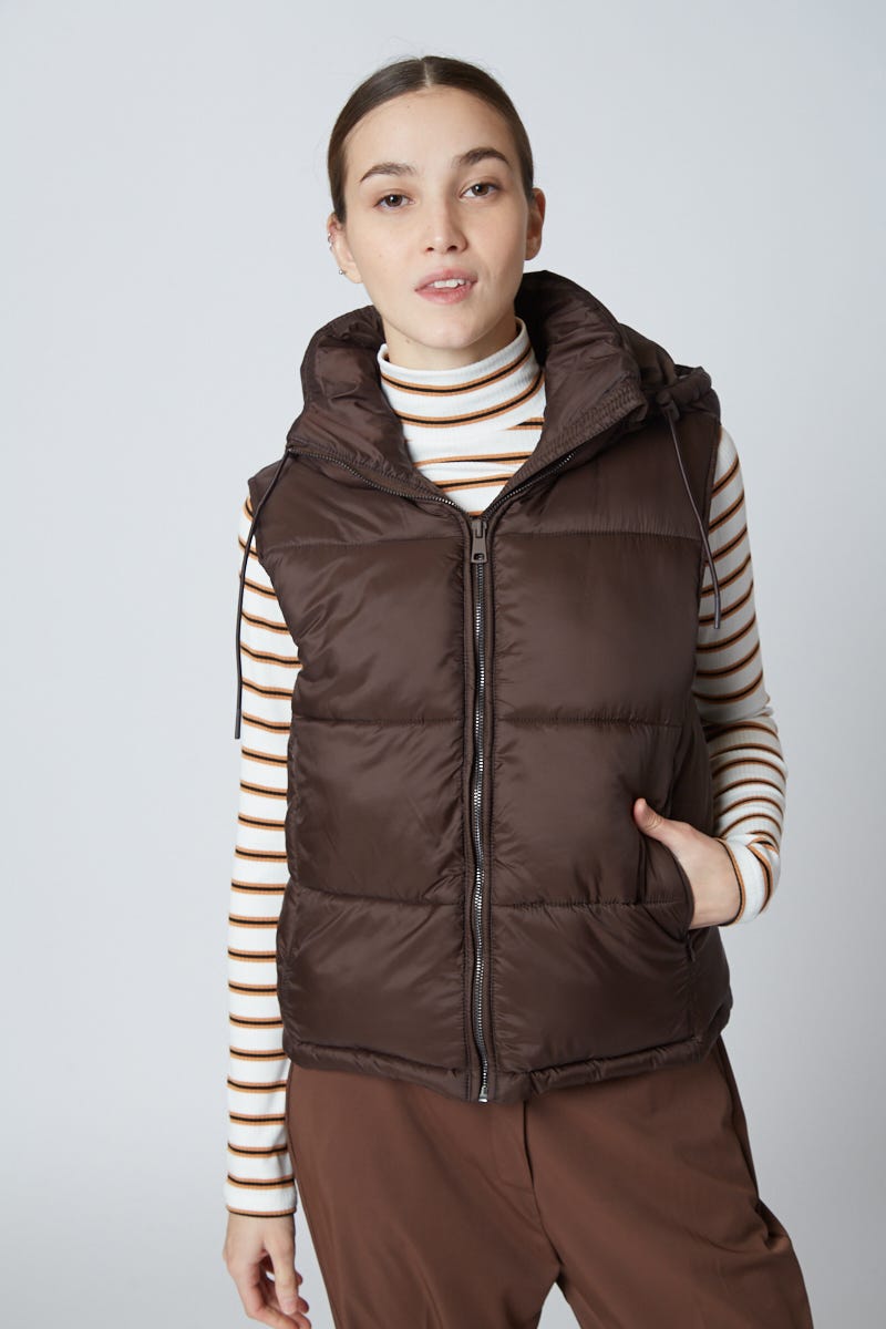 Chaleco Puffer con Capucha