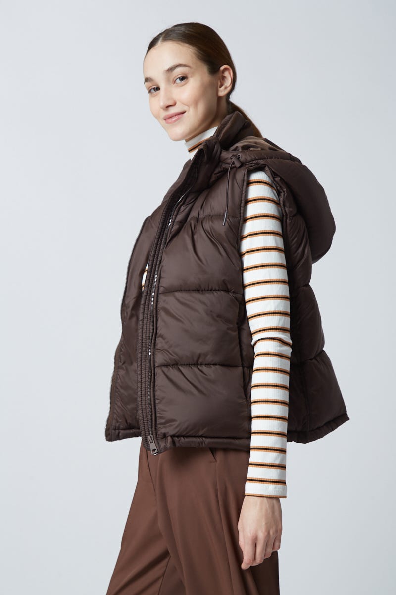 Chaleco Puffer con Capucha