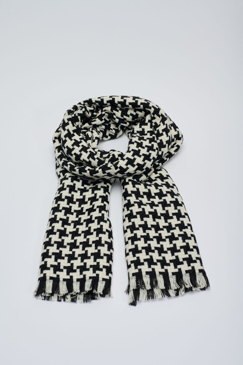 Chalina Pied de Poule Blanco y Negro