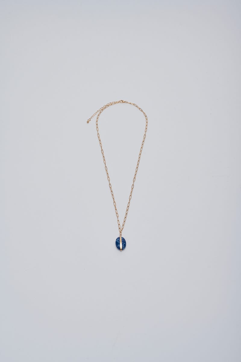 Collar Dorado con Dije Piedra