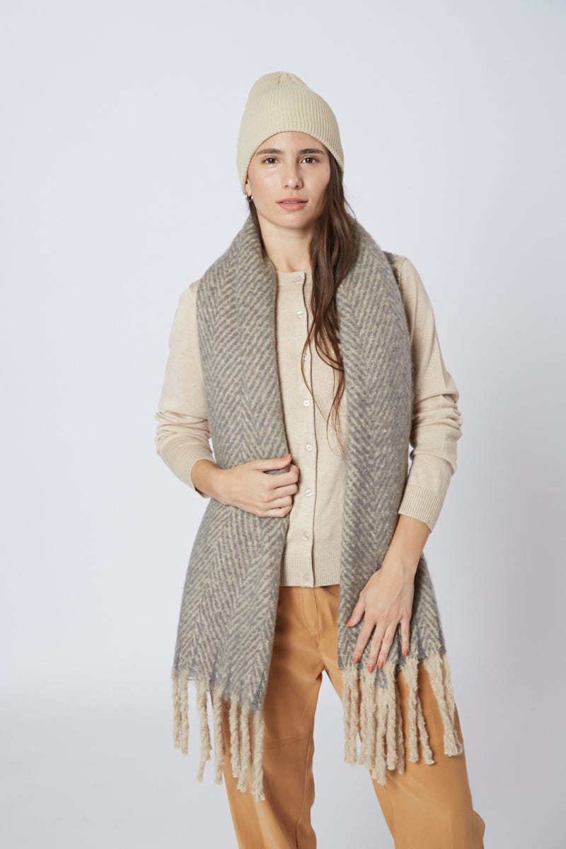 Gorro Tejido Acanalado Beige