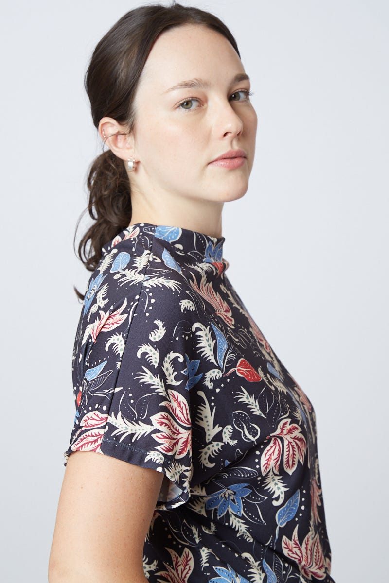 Remera Crepe Estampa Floral