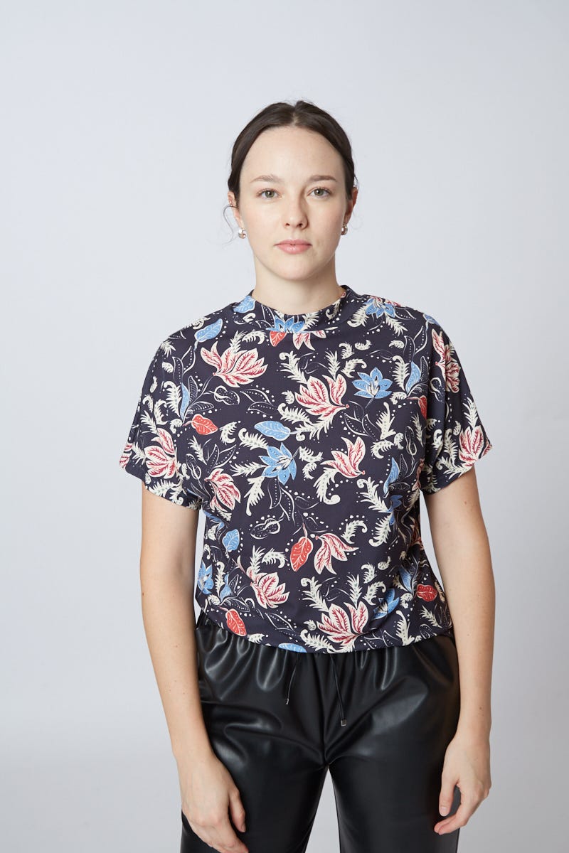 Remera Crepe Estampa Floral