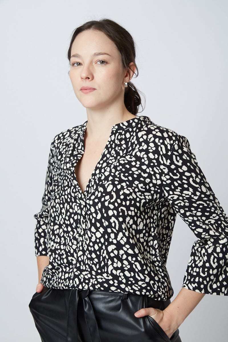 Blusa Estampa Animal Print Ocelote