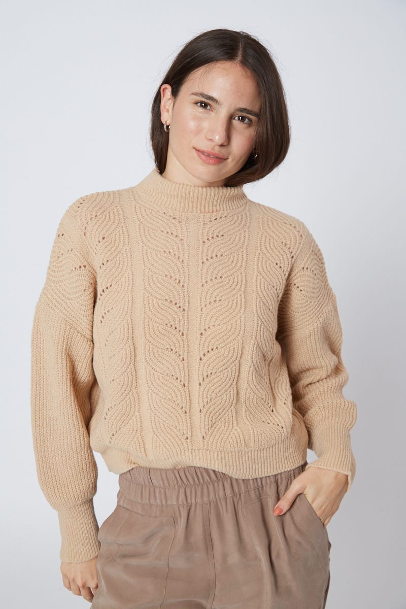 Sweater Media Polera con Trenzas
