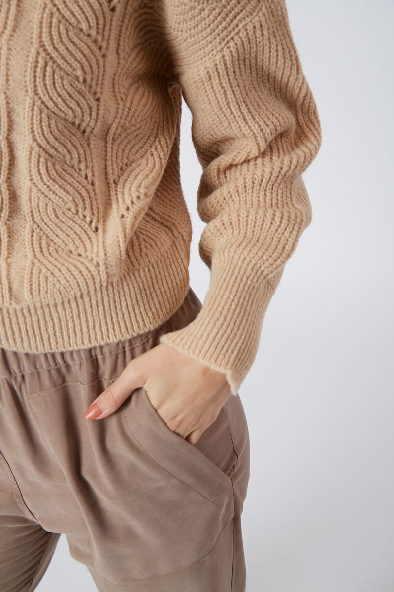 Sweater Media Polera con Trenzas