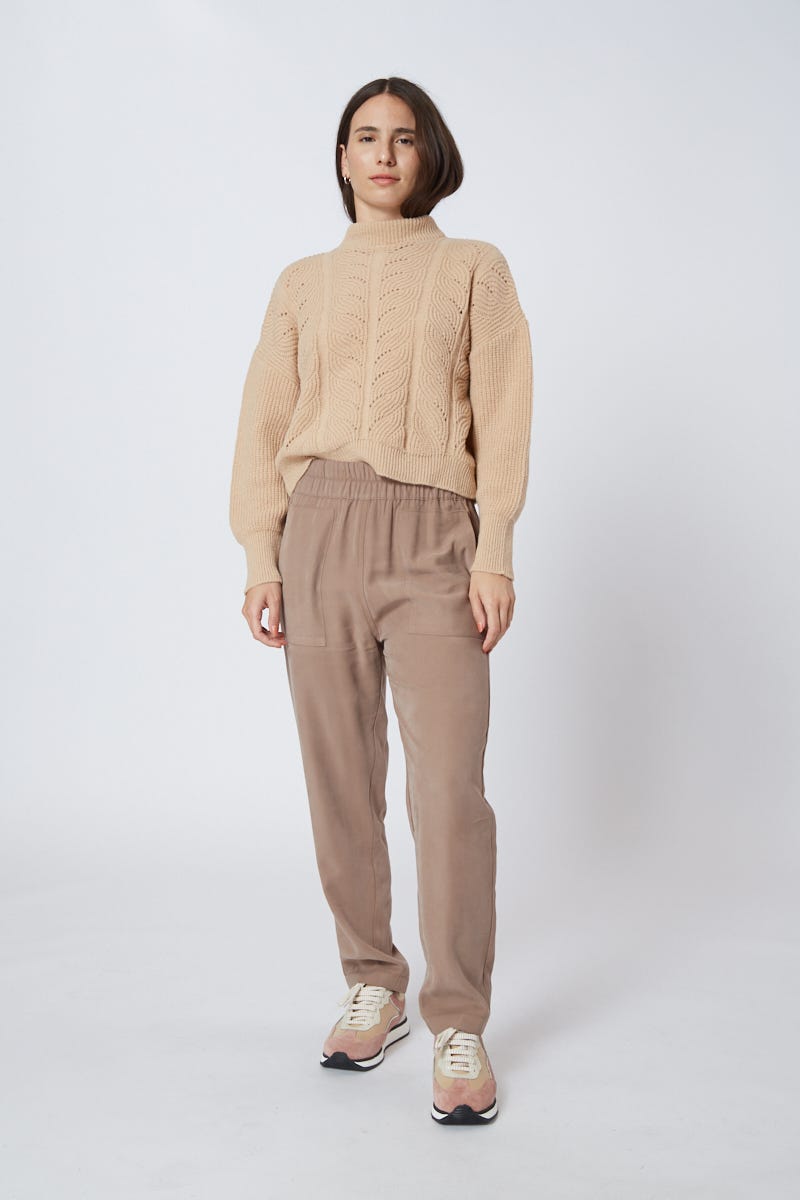 Sweater Media Polera con Trenzas