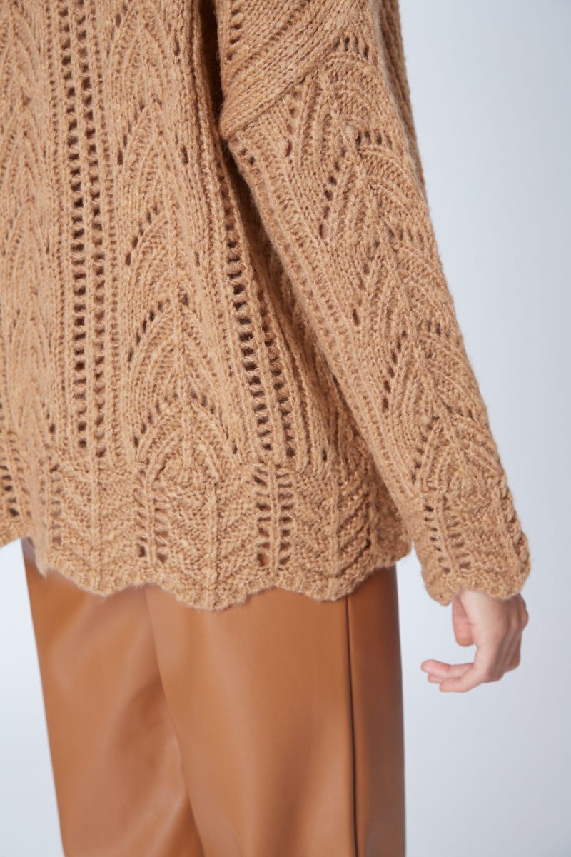 Sweater Punto Inglés Calado y Espiga