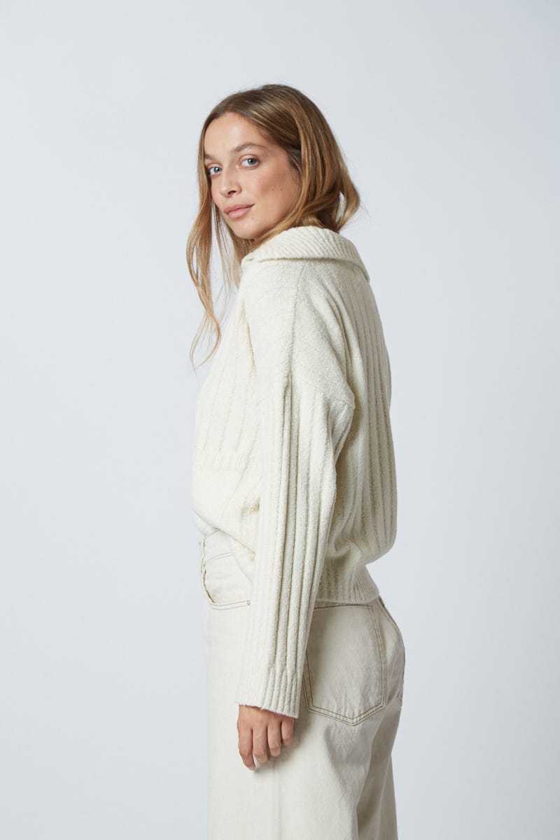 Sweater Beigé Canalé