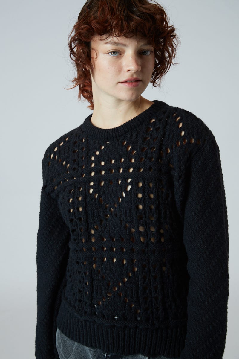 Sweater Tejido Calado Romántico