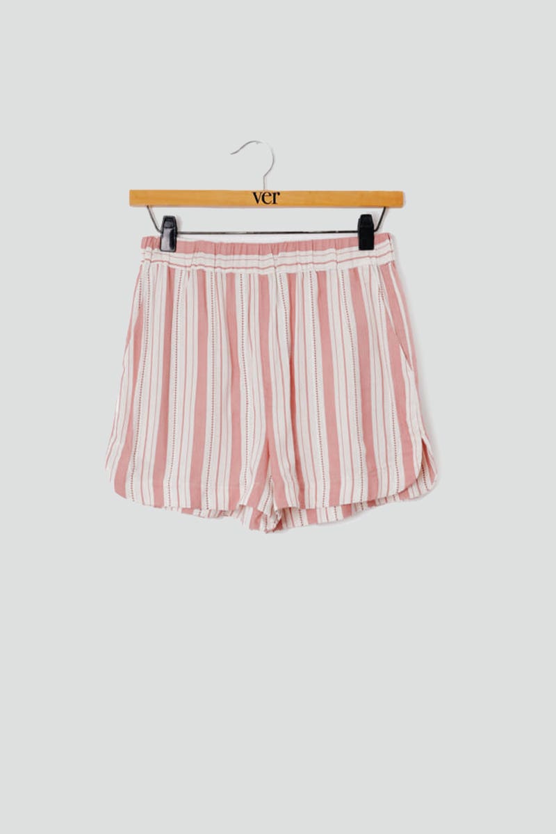 Short Rayas Cintura Elástica Y Tajos Laterales