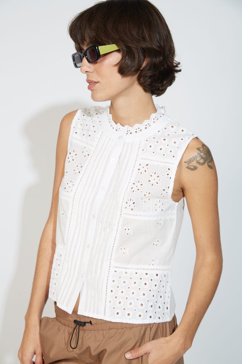 Blusa Broderie con Enredos