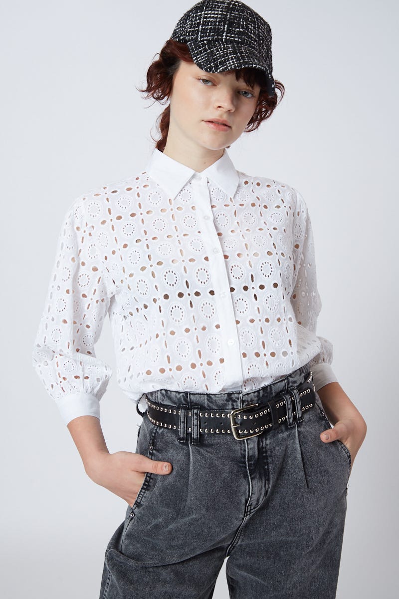 Camisa Cotton Broderie Blanco