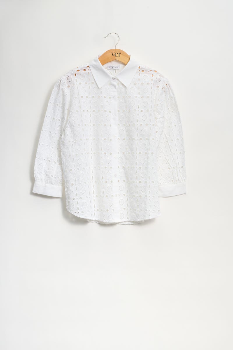 Camisa Cotton Broderie Blanco