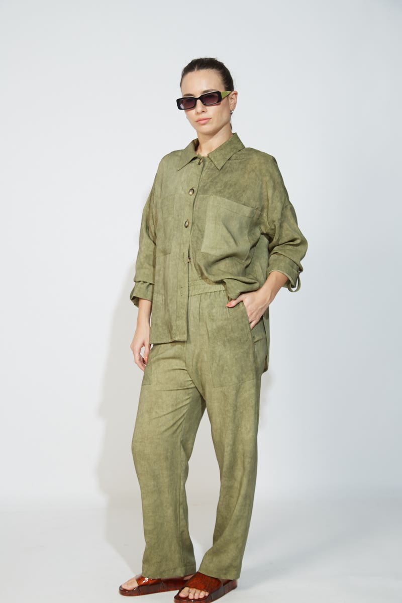 Camisa Tye Die Tencel Verde