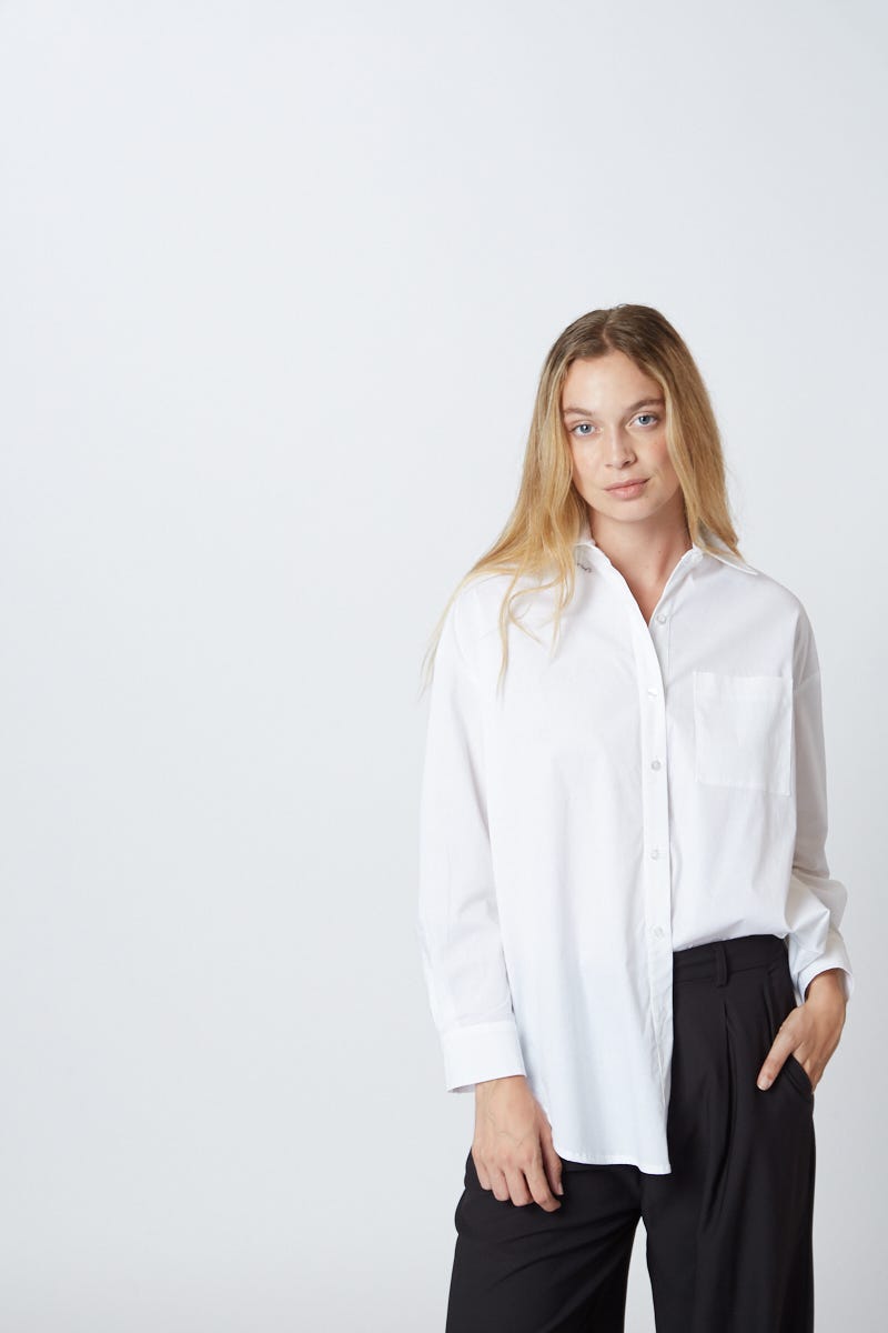 Camisa Básica Manga Larga Blanca