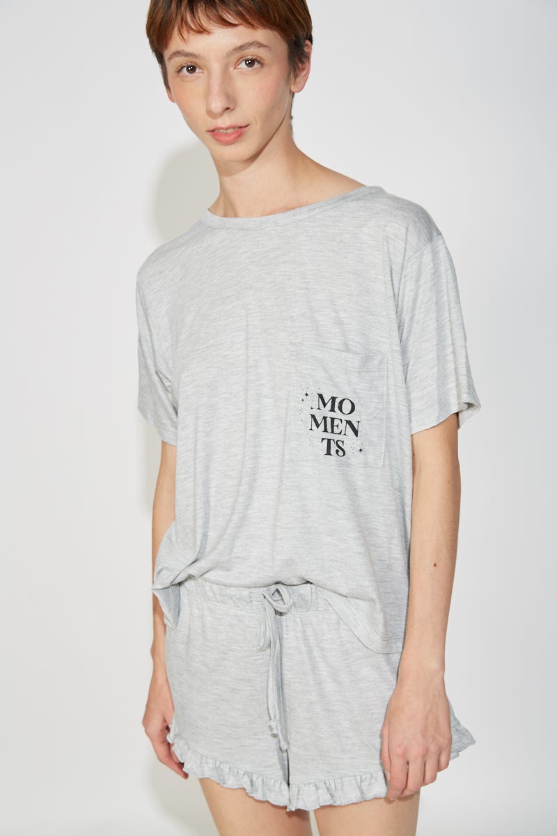Conjunto Pijama Remera Y Short Gris