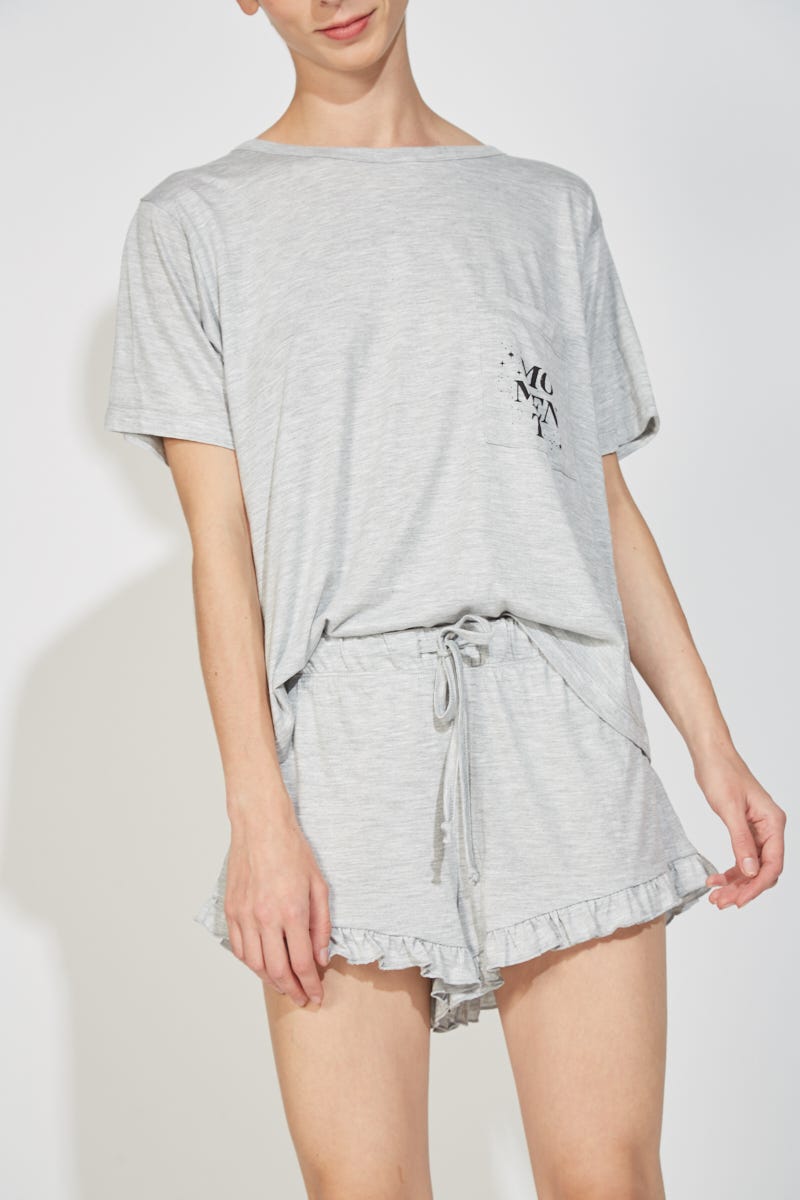 Conjunto Pijama Remera Y Short Gris