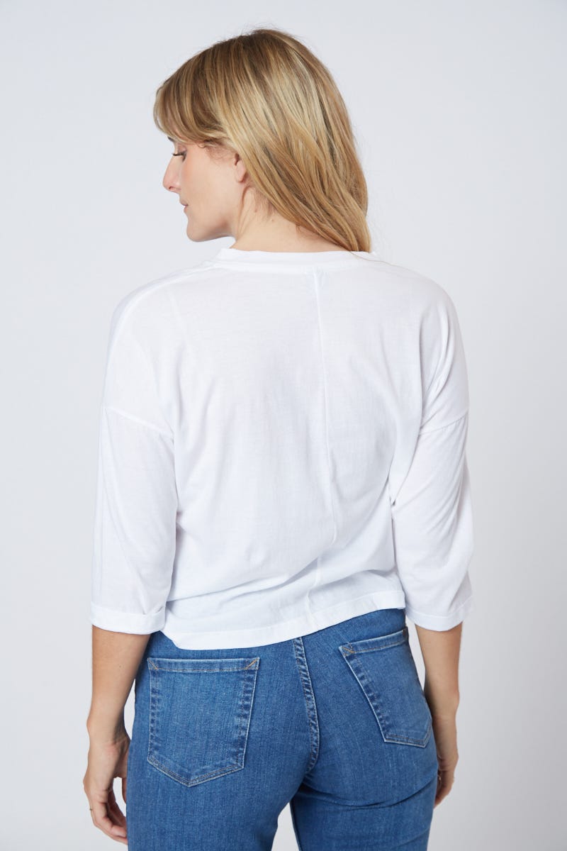 Remera Básica Blanca Con Botones