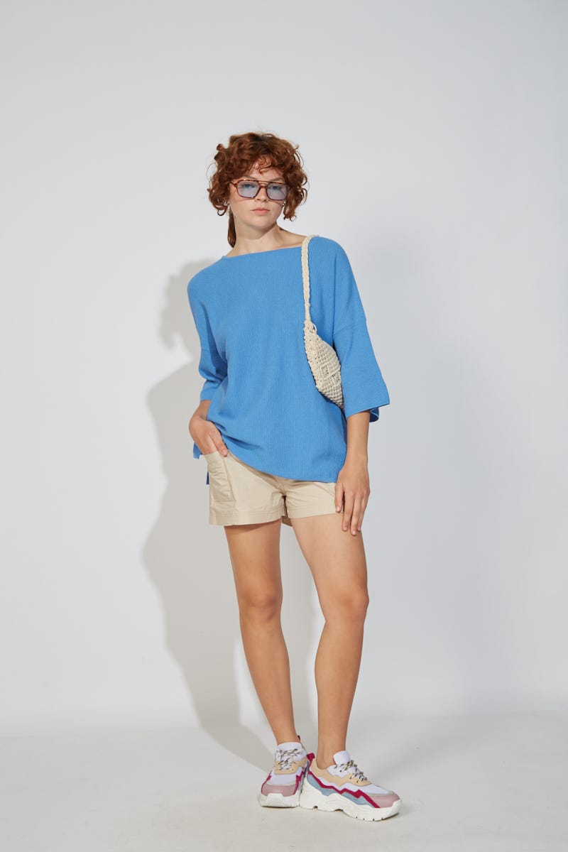 Sweater Mangas 3/4 Celeste