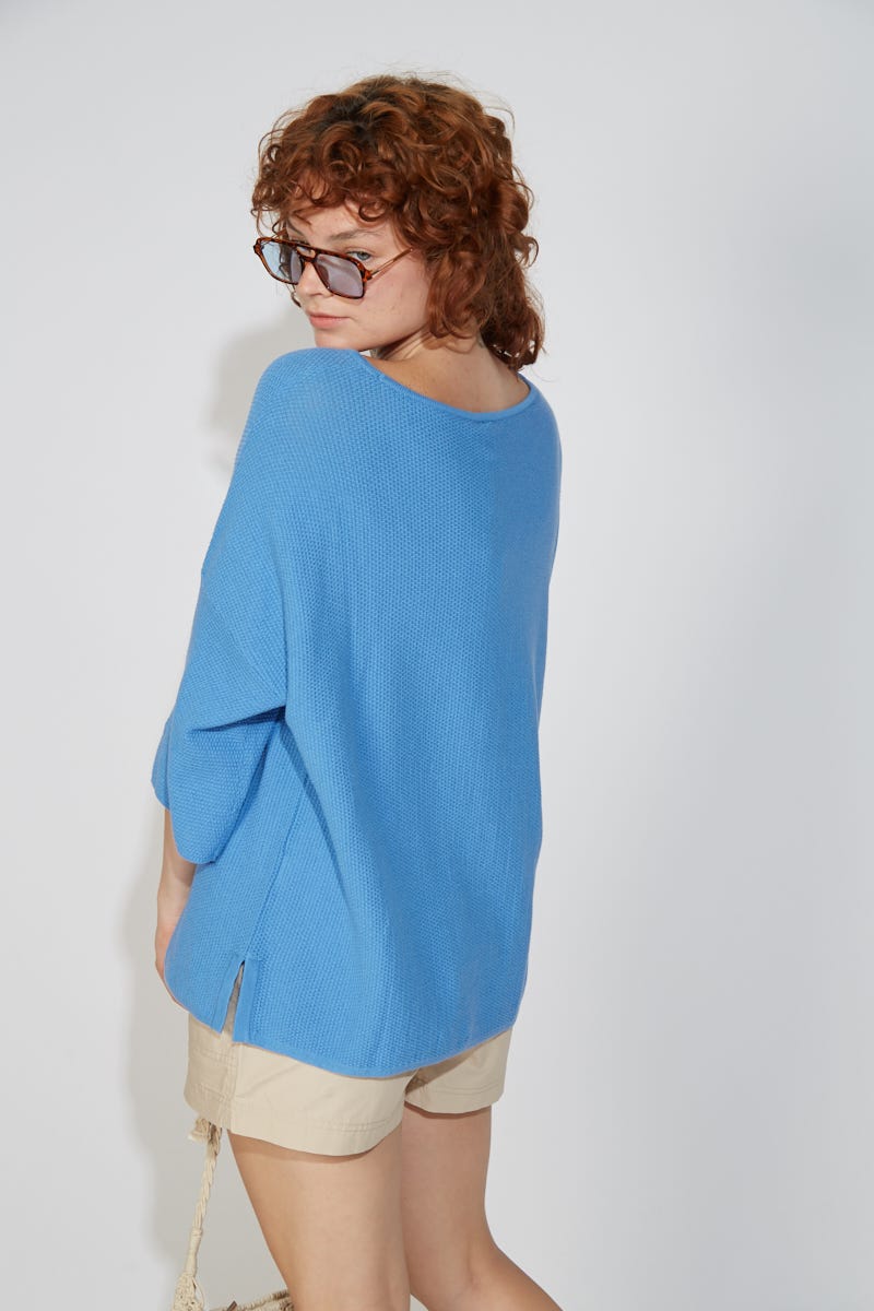 Sweater Mangas 3/4 Celeste