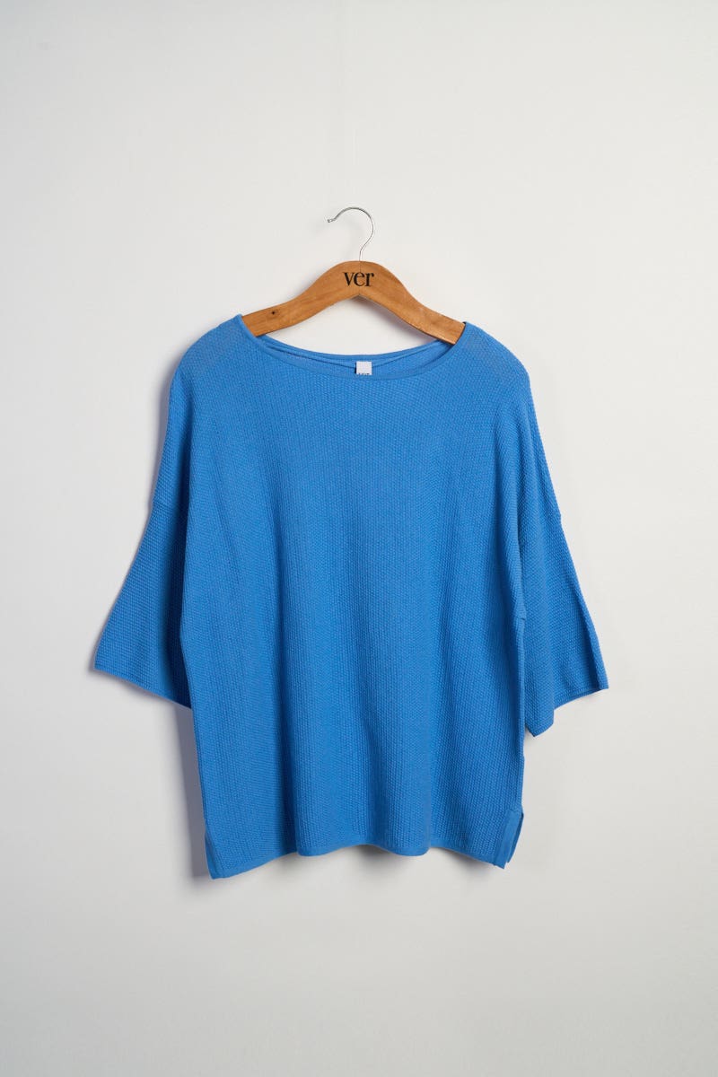 Sweater Mangas 3/4 Celeste