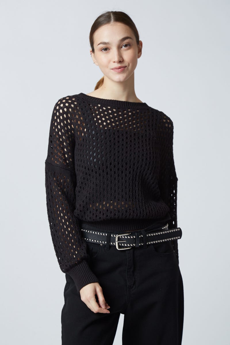 Sweater Calado Negro