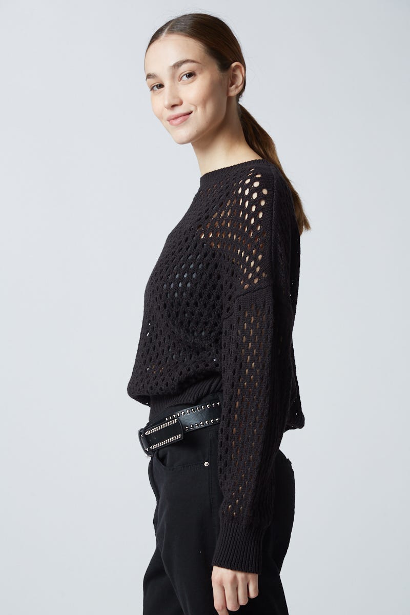 Sweater Calado Negro
