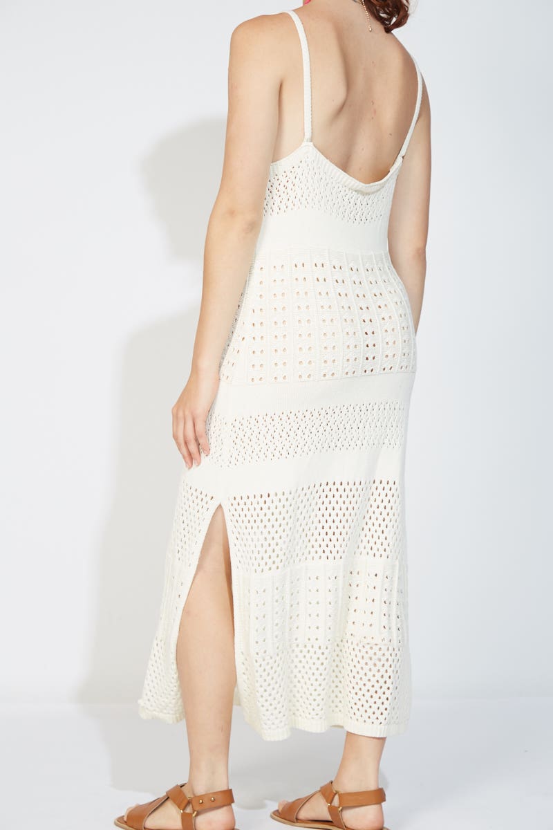 Vestido Punto Calado Crudo