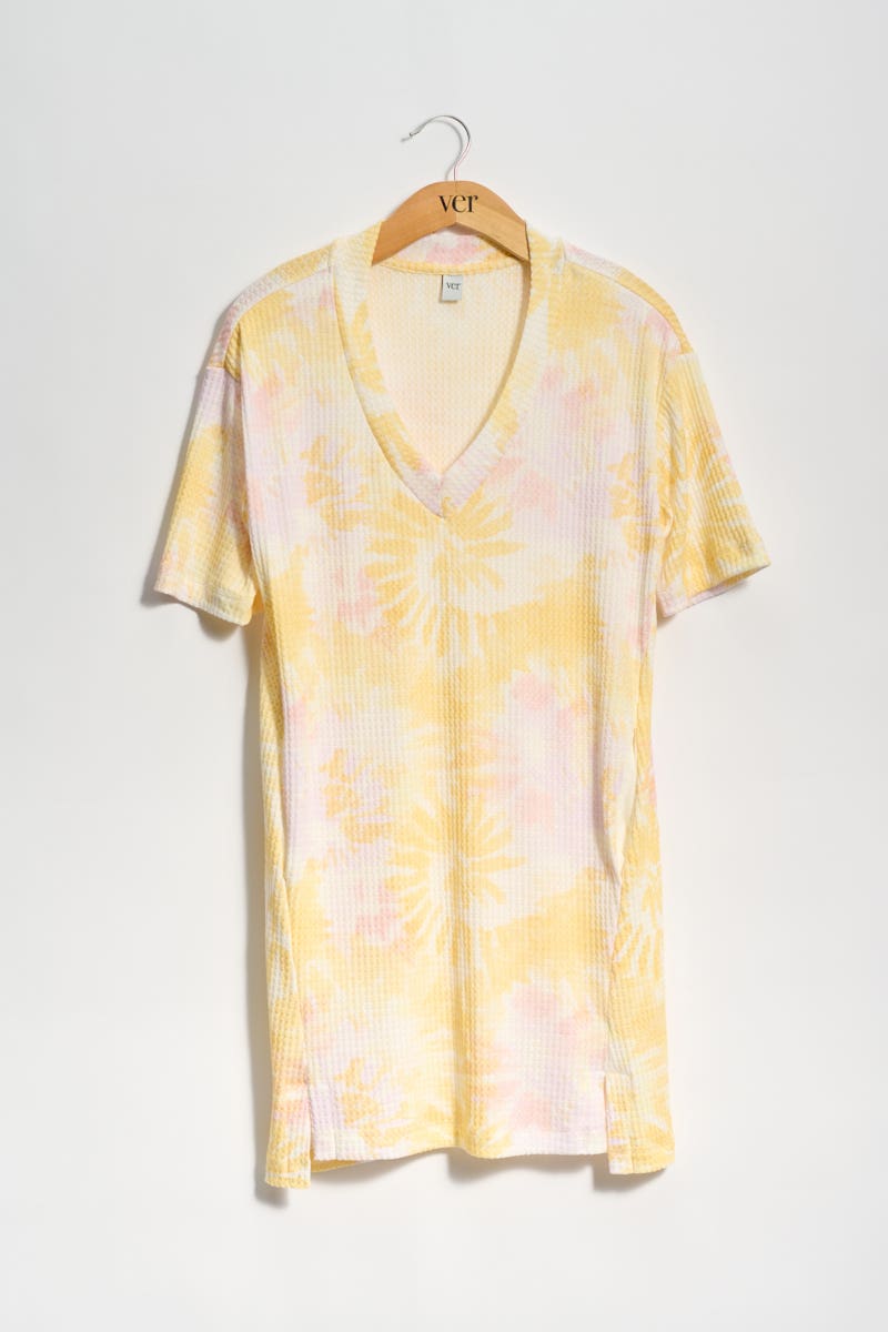 Vestido Waffle Estampa Batik
