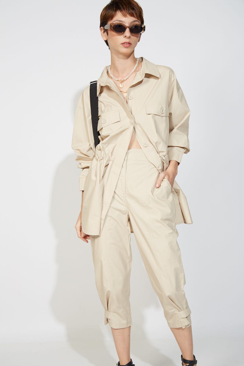 Pantalón Capri Papertouch Beige