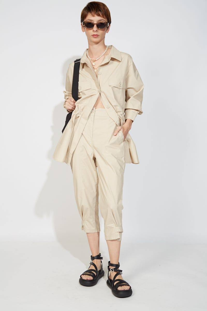 Pantalón Capri Papertouch Beige