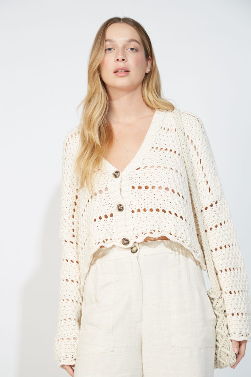 Cardigan Crochet Crudo