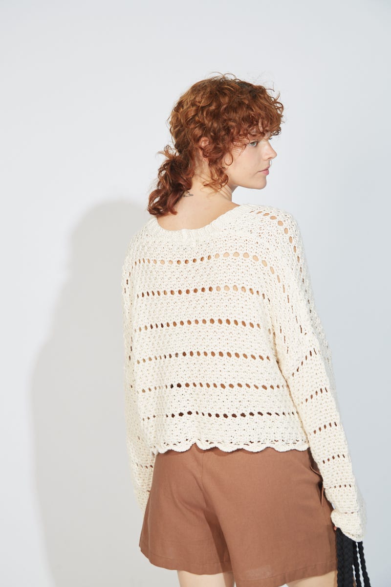 Cardigan Crochet Crudo
