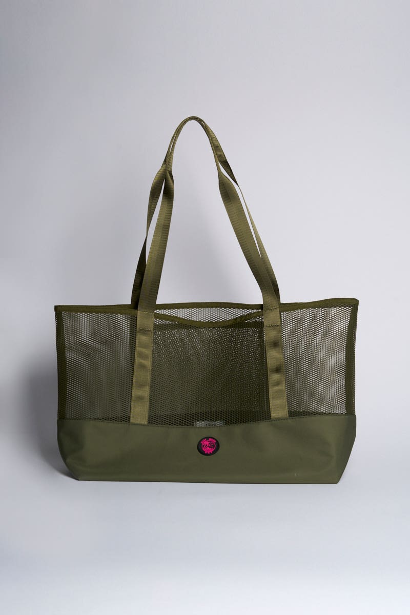 Cartera Shopper Mesh y Nylon Verde