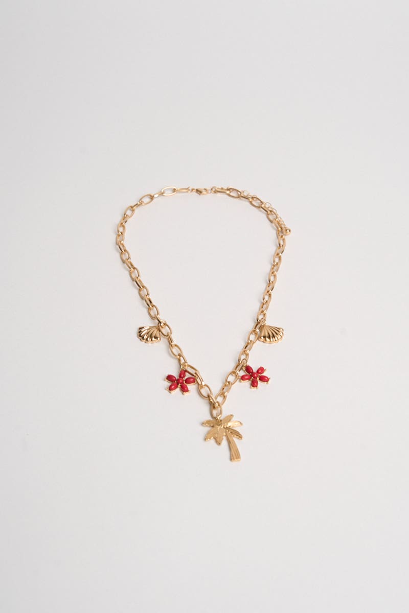 Collar Cadena de Eslabones y Dijes
