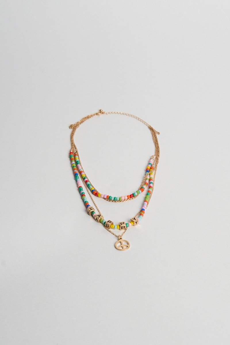 Collar Mostacillas y Cadenas