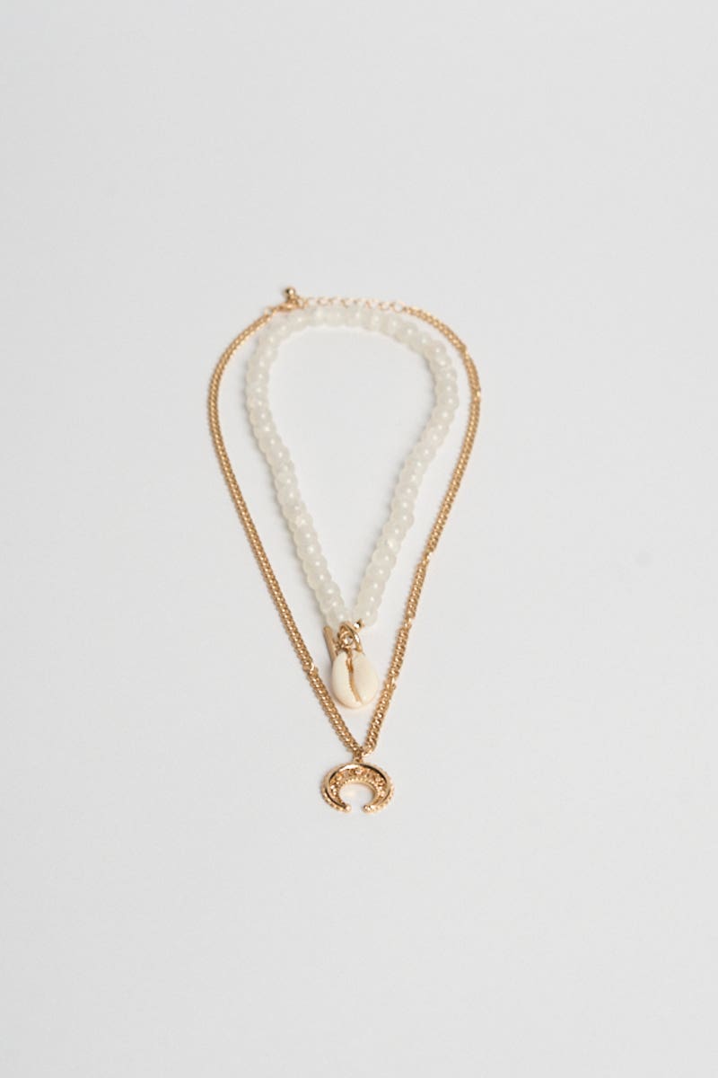 Collar Doble Perlas y Cadena