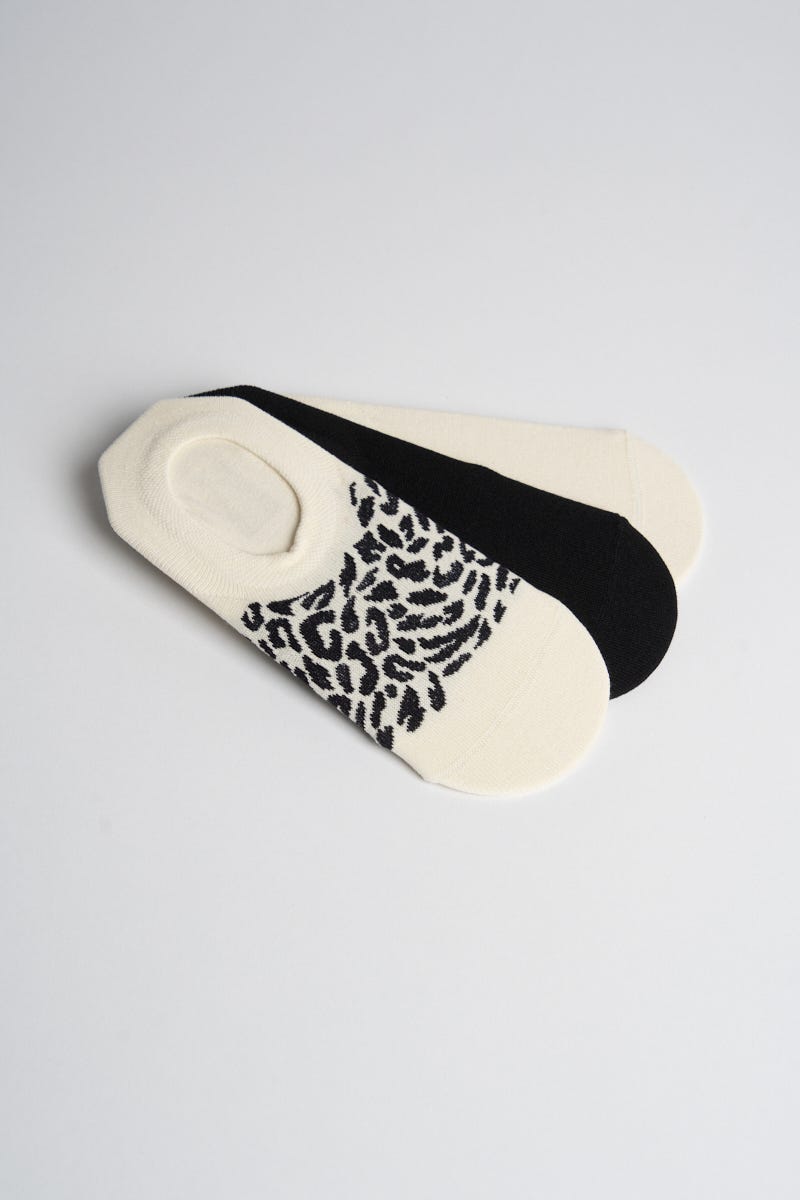 Medias Invisibles Pack x3- 1 Leopardo, 2 Liso 